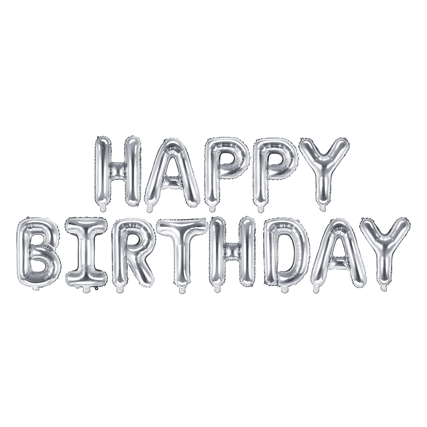 Folienballon Schriftzug Happy Birthday / Geburtstag - 340 � 35 cm - Silber