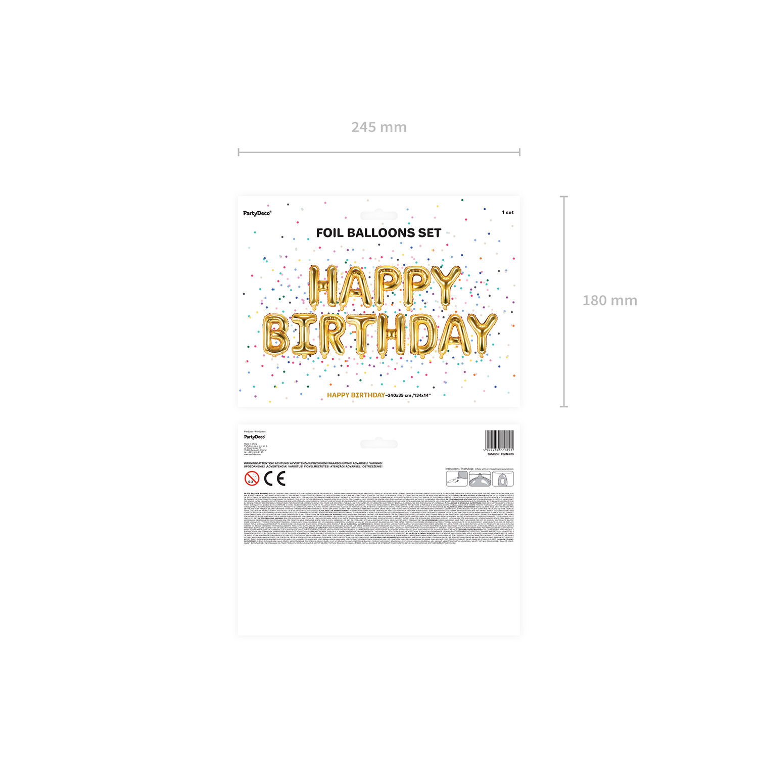 Folienballon Schriftzug Happy Birthday / Geburtstag - 340 � 35 cm - Gold Bild 3