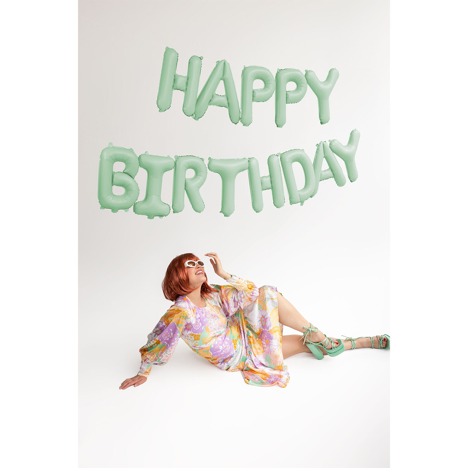 Folienballon Schriftzug Happy Birthday / Geburtstag - 340 � 35 cm - Gr�n Bild 2