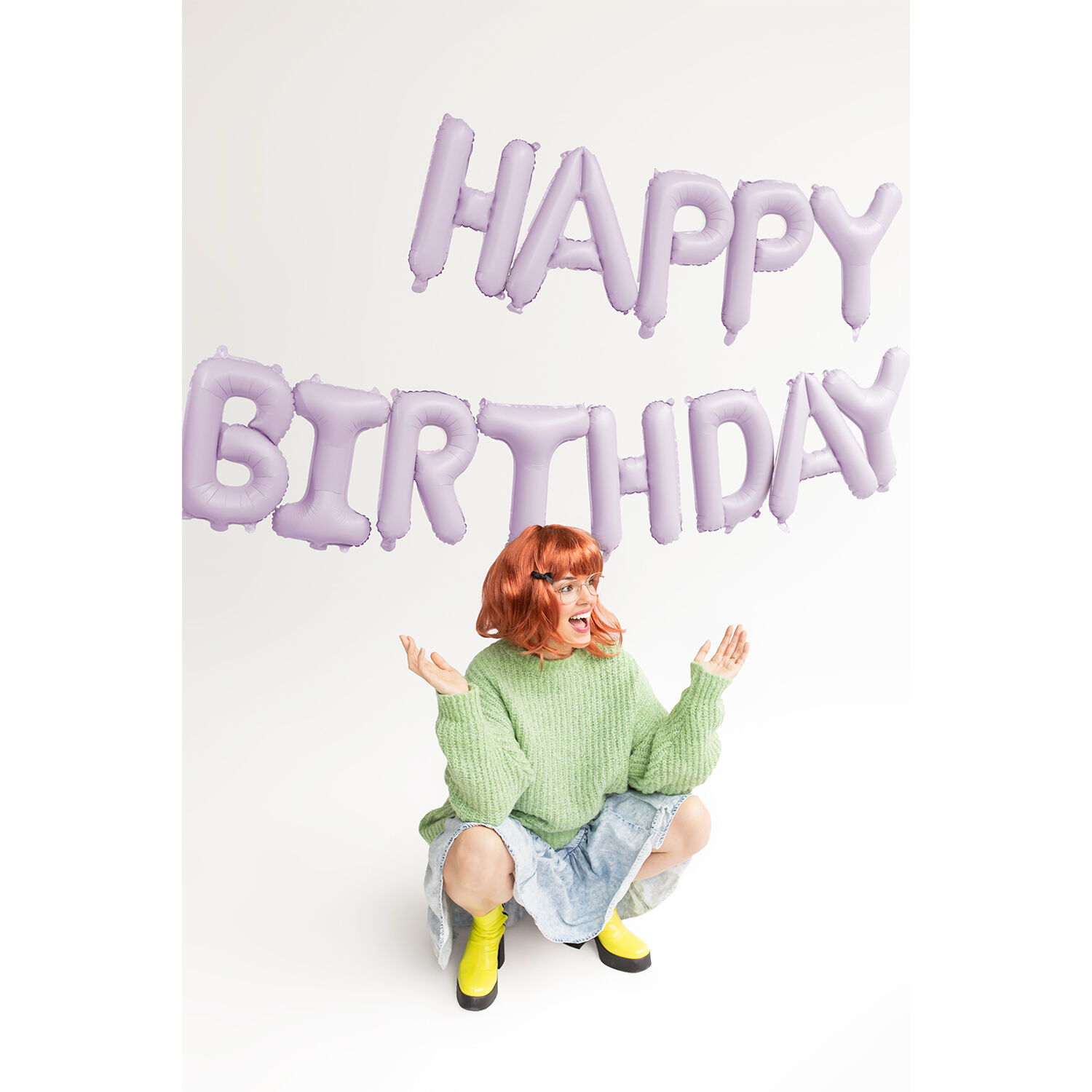 Folienballon Schriftzug Happy Birthday / Geburtstag - 340 � 35 cm - Lila Bild 2