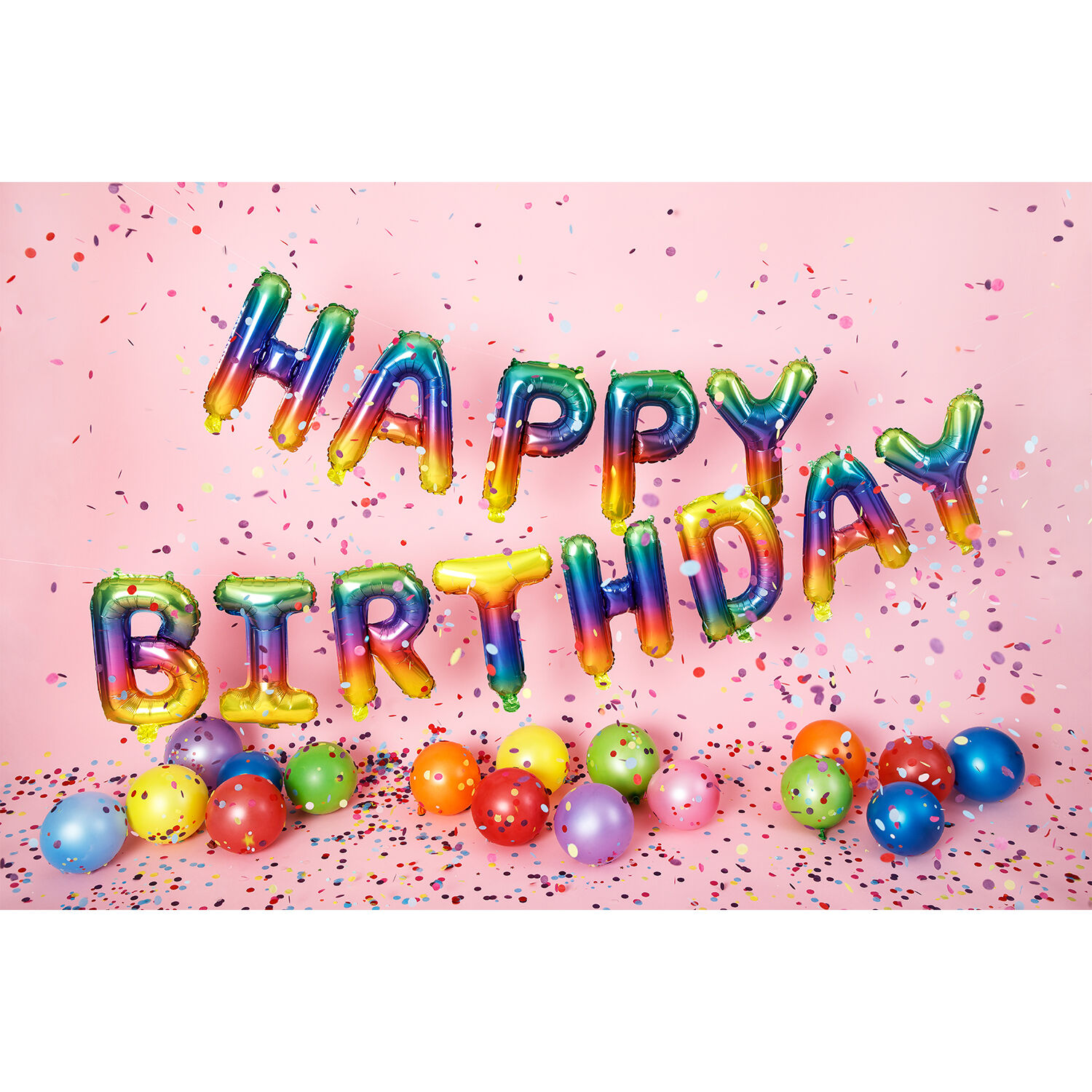 Folienballon Schriftzug Happy Birthday / Geburtstag - 340 � 35 cm - Regenbogen Bild 2