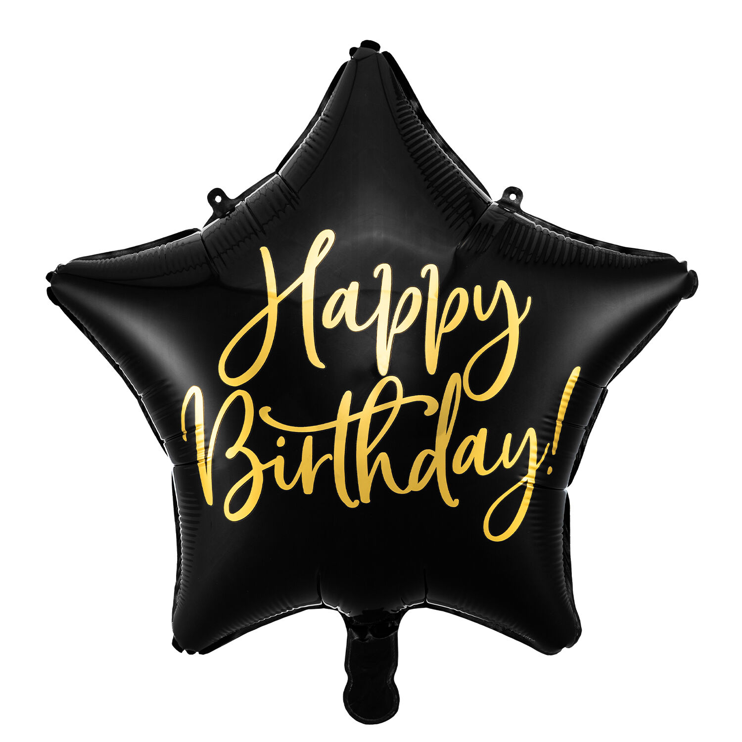 Folienballon Stern Happy Birthday / Geburtstag - 40 cm - Schwarz