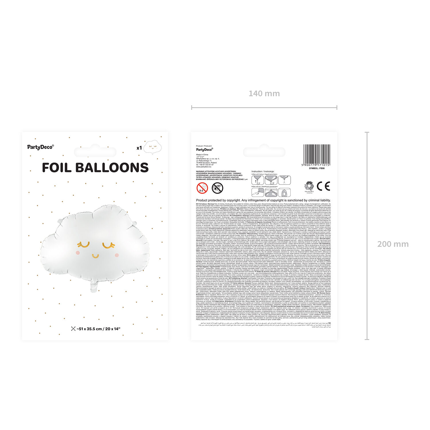 Folienballon Wolke - 51 � 35,5 cm Bild 3
