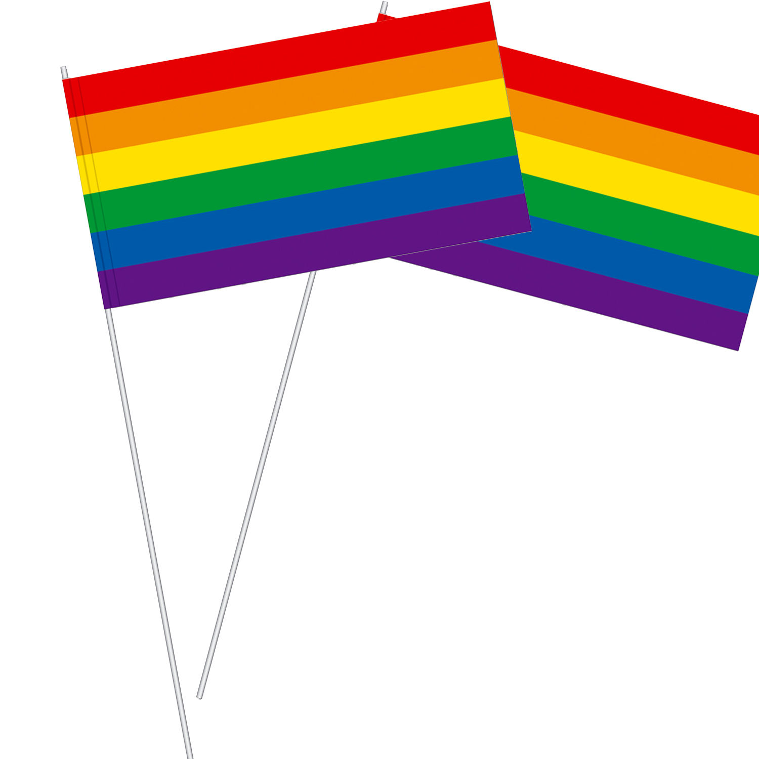 Fahnen Rainbow Pride, 11x21cm, 39cm Stab, 10 Stück