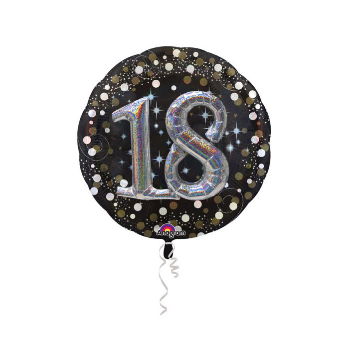 Folienballon Sparkling Birthday 18th, 81 cm
