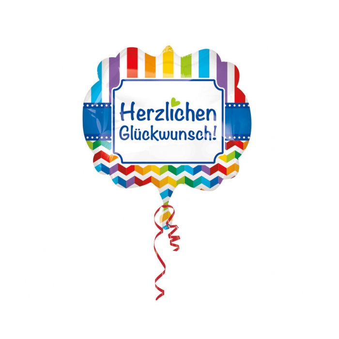 Folienballon Herzlichen Glckwunsch XL, 63 cm