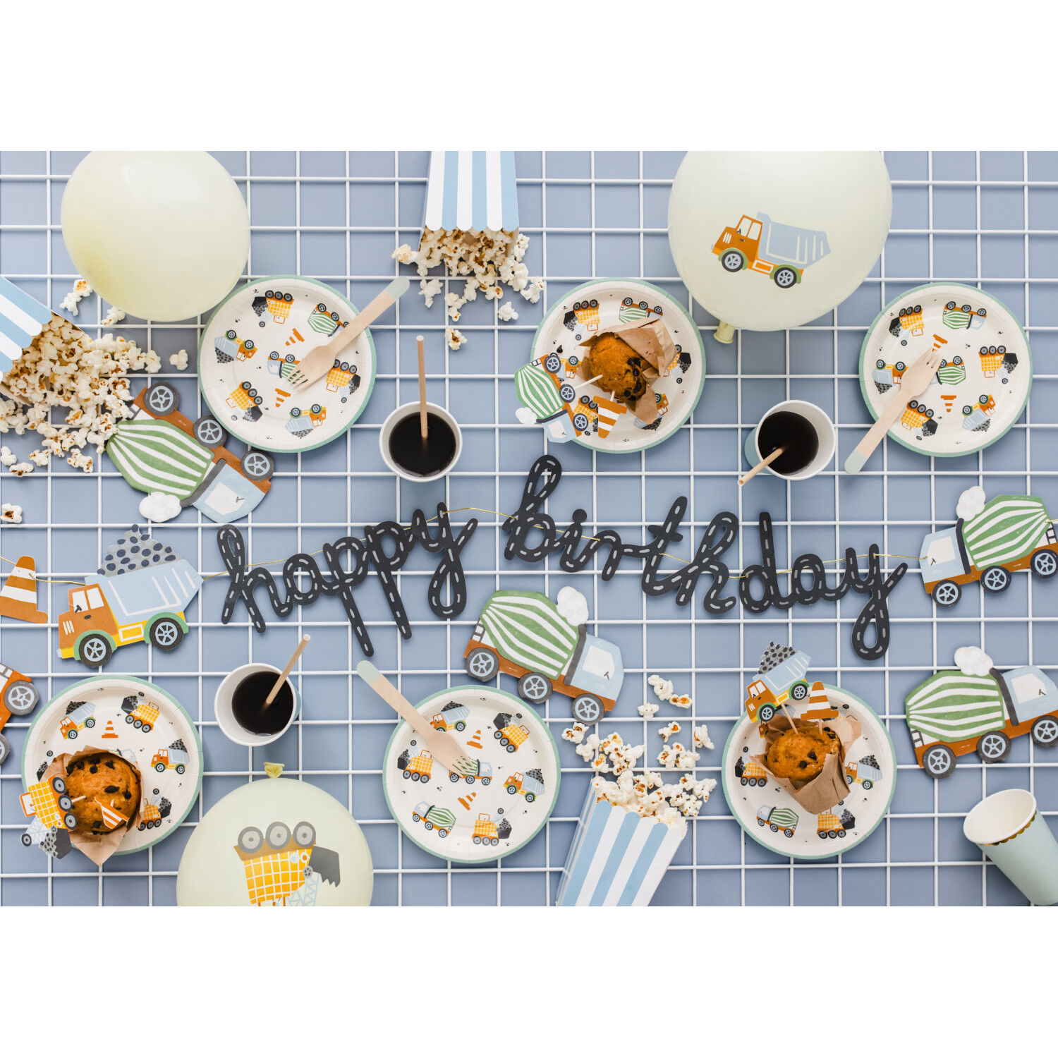 Girlande Happy Brithday Baustellen-Fahrzeuge - L�nge 200 cm Bild 3