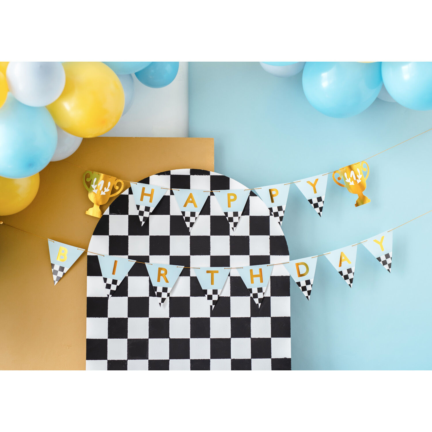 Girlande Happy Birthday / Geburtstag Pokal / Sport-Party - L�nge: 250 cm Bild 2