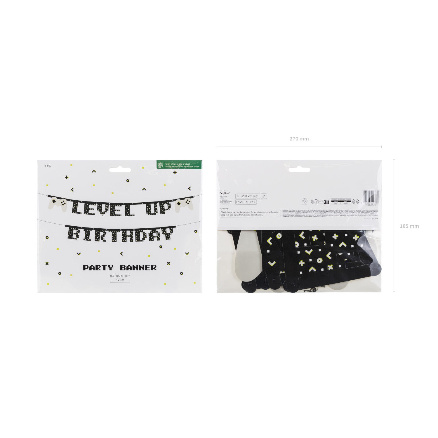 Girlande Happy Birthday / Geburtstag Level up / Game - L�nge 250 cm Bild 3