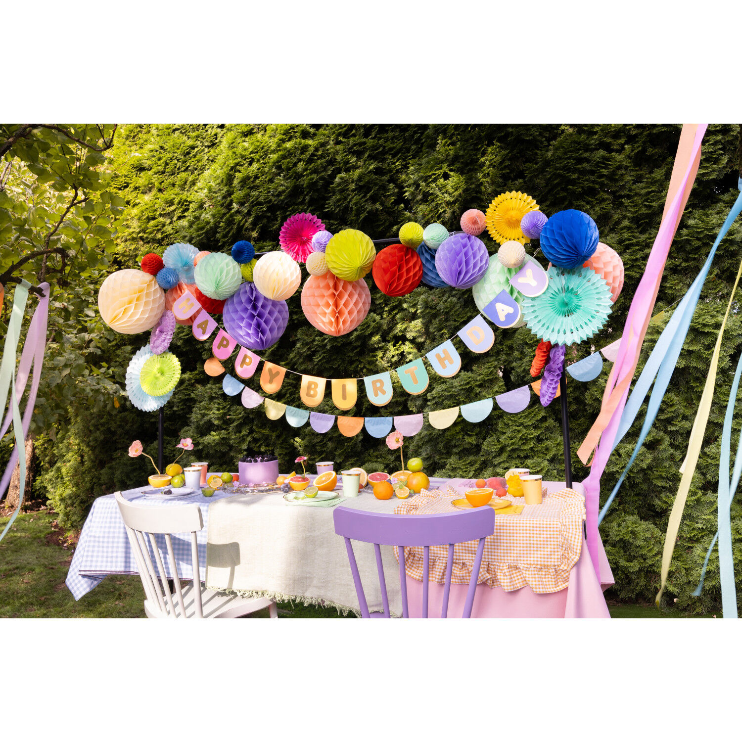 Girlande Happy Birthday / Geburtstag - Pastell-Gold, L�nge: 163 cm Bild 2