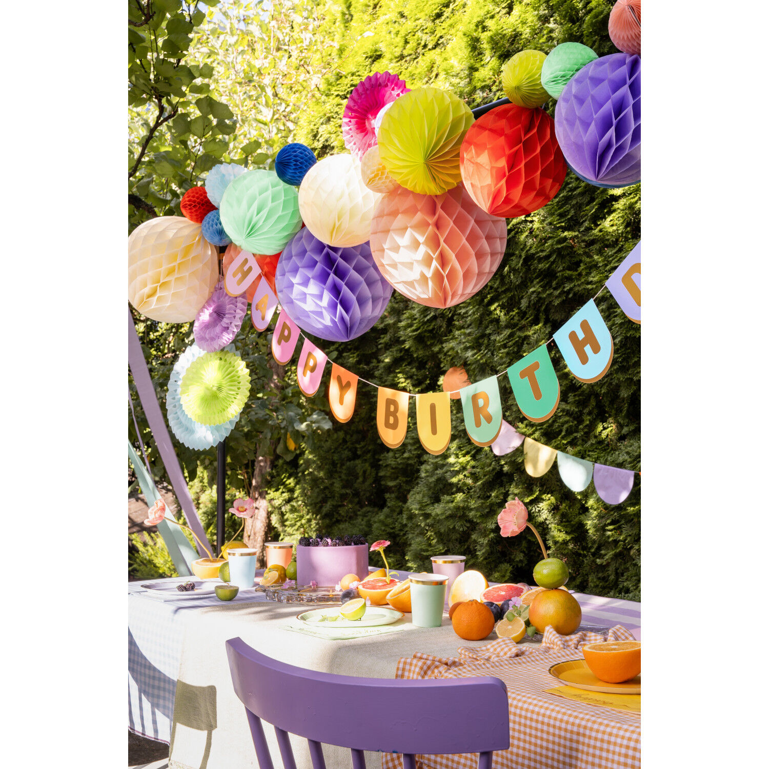 Girlande Happy Birthday / Geburtstag - Pastell-Gold, L�nge: 163 cm Bild 3