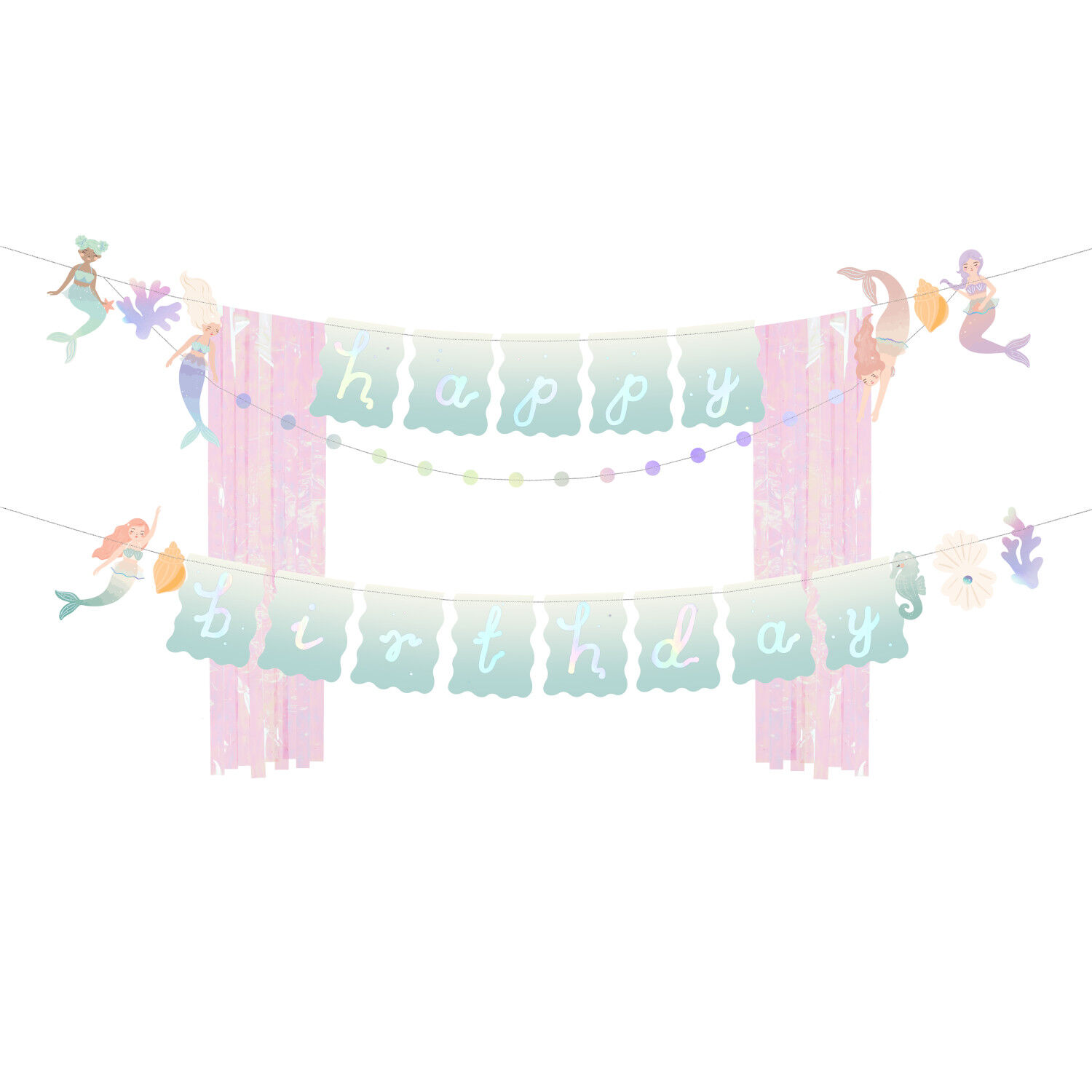 Girlande Happy Birthday / Geburtstag Meerjungfrau - 130 � 100 cm