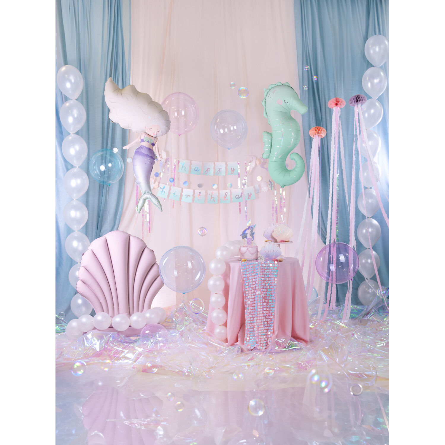 Girlande Happy Birthday / Geburtstag Meerjungfrau - 130 � 100 cm Bild 3