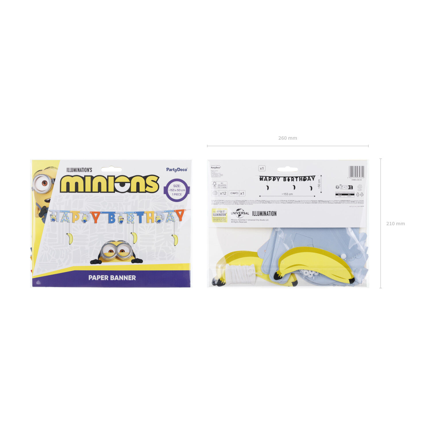 Girlande Happy Birthday / Geburtstag Minions - 50 � 153 cm Bild 4