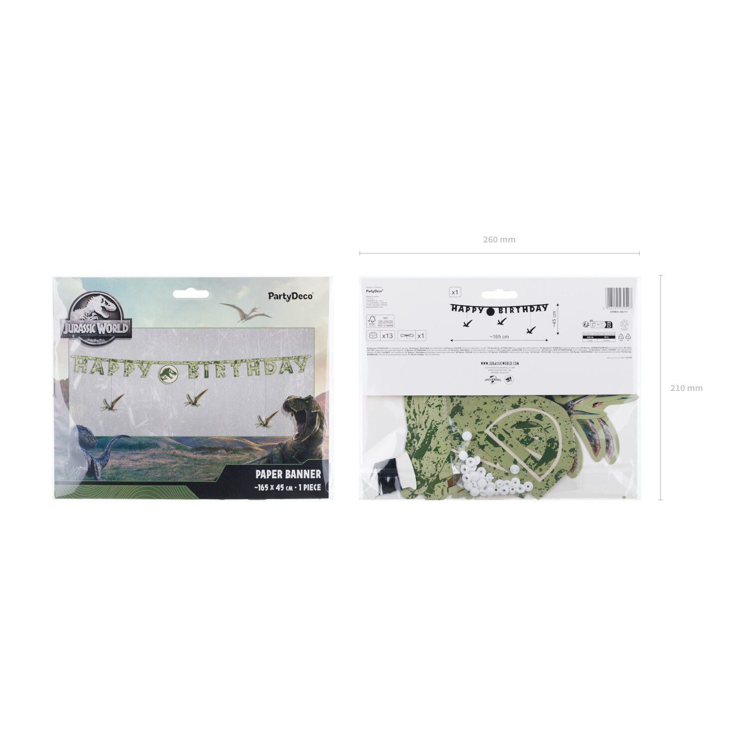 Girlande Happy Birthday / Geburtstag Jurassic World / Dinosaurier - 45 � 165 cm Bild 3
