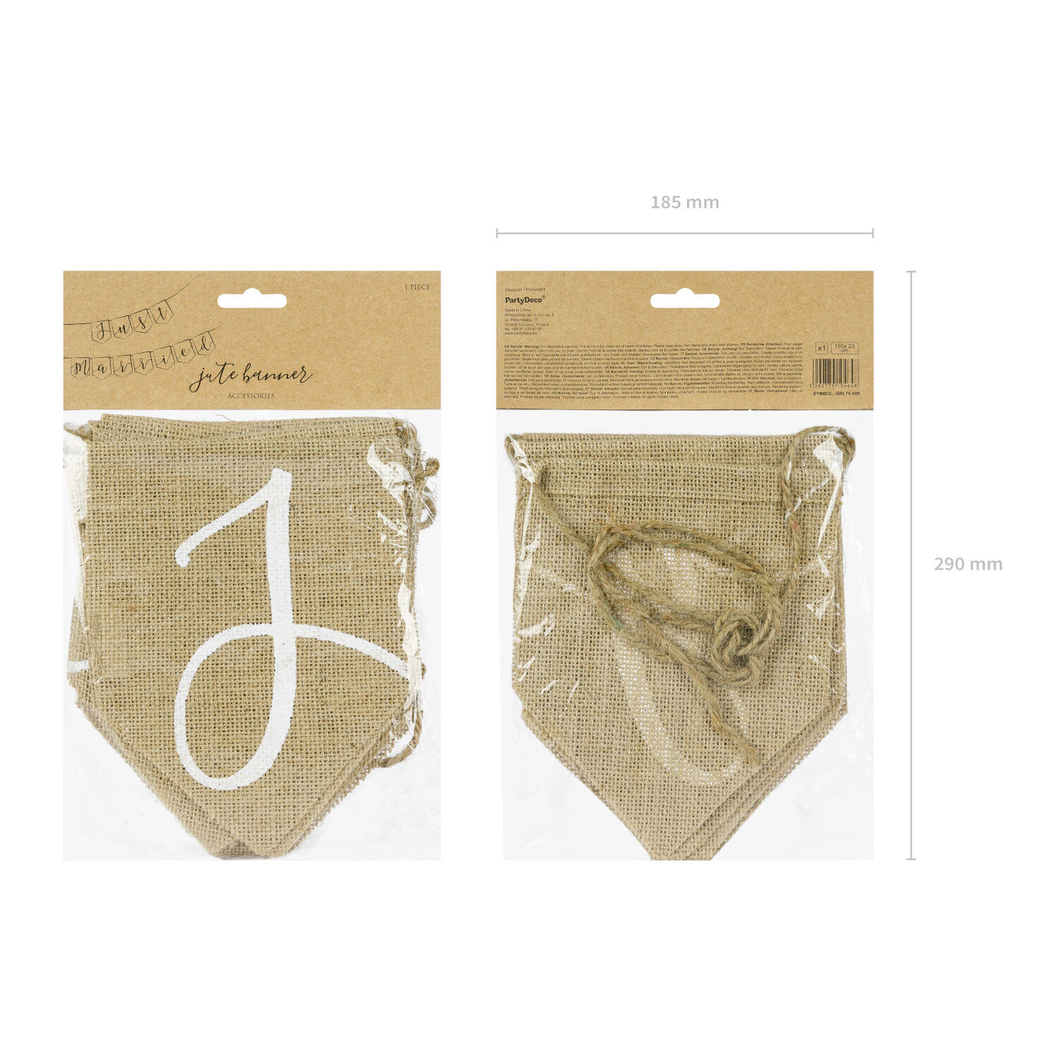 Banner / Girlande aus Stoff /Juteoptik Just Married � 23 � 185 cm Bild 3