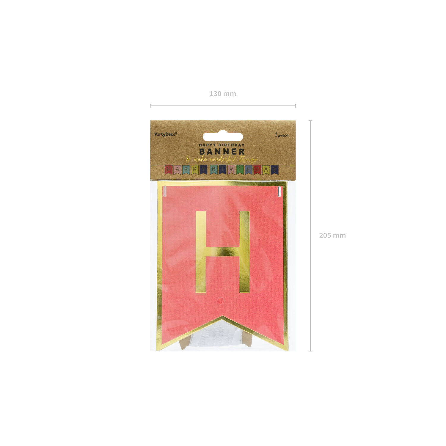 Girlande Happy Birthday / Geburtstag - Wimpel Pastell-Gold, L�nge: 175 cm Bild 3