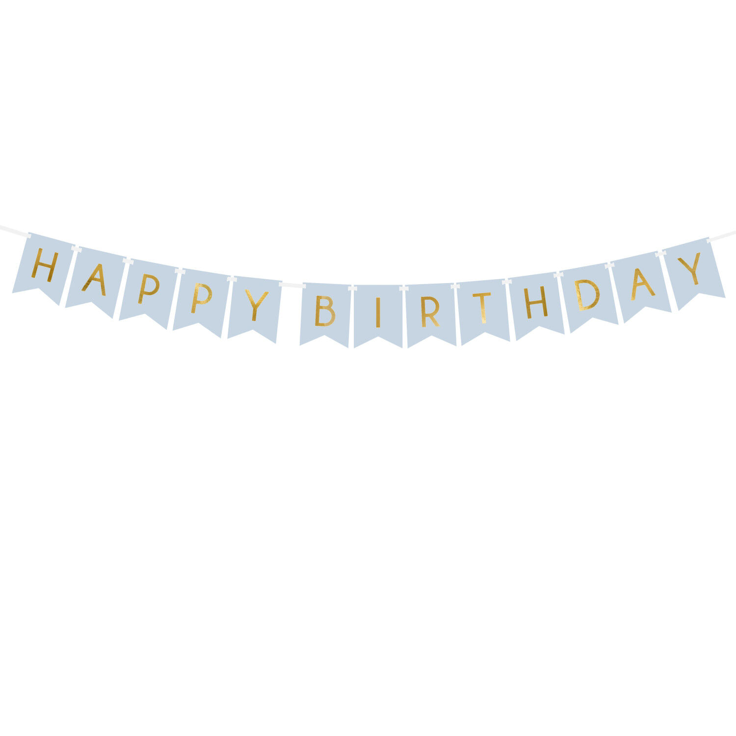 Girlande Happy Birthday / Geburtstag � Wimpel Hellblau � L�nge: 175 cm