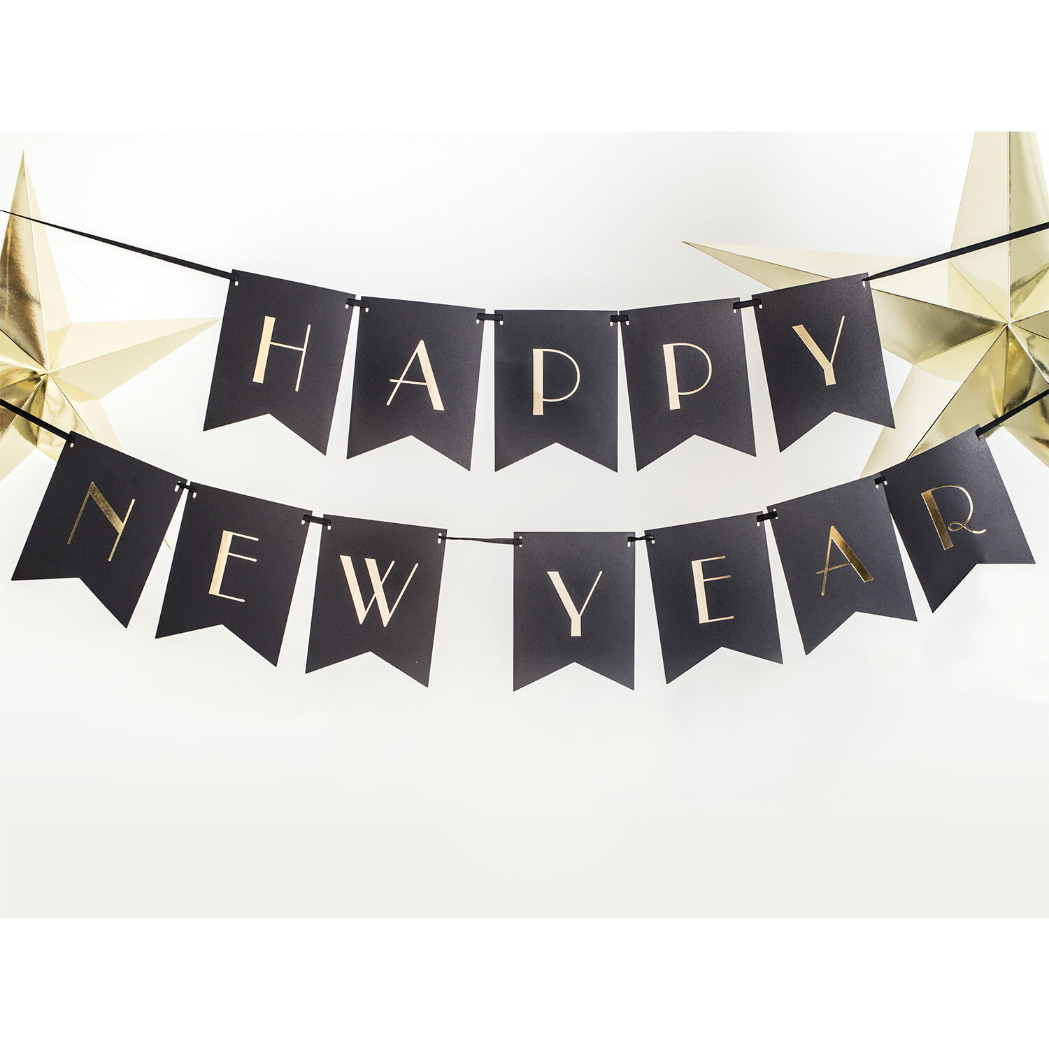 Girlande Happy New Year - Schwarz, L�nge: 170 cm Bild 3