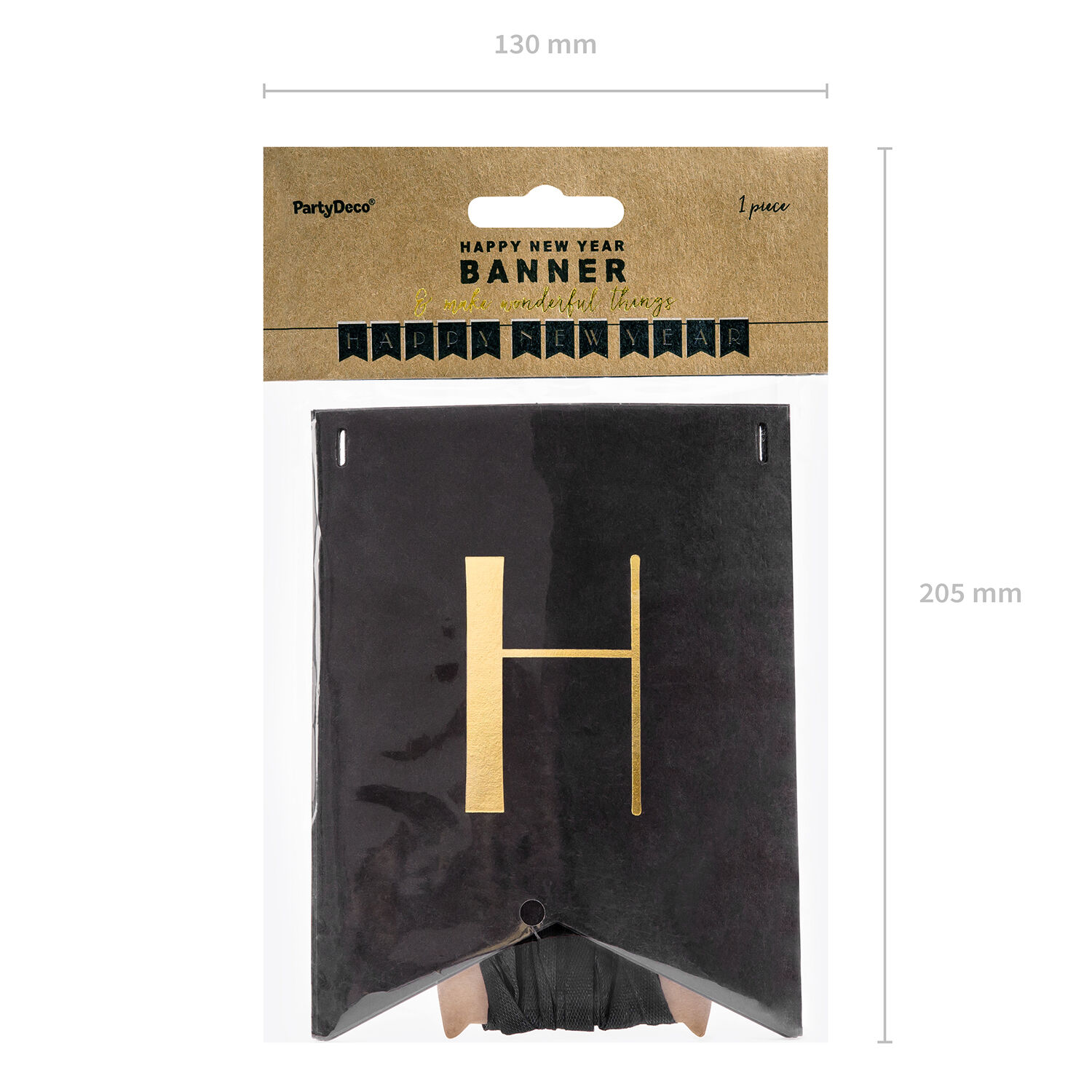 Girlande Happy New Year - Schwarz, L�nge: 170 cm Bild 4