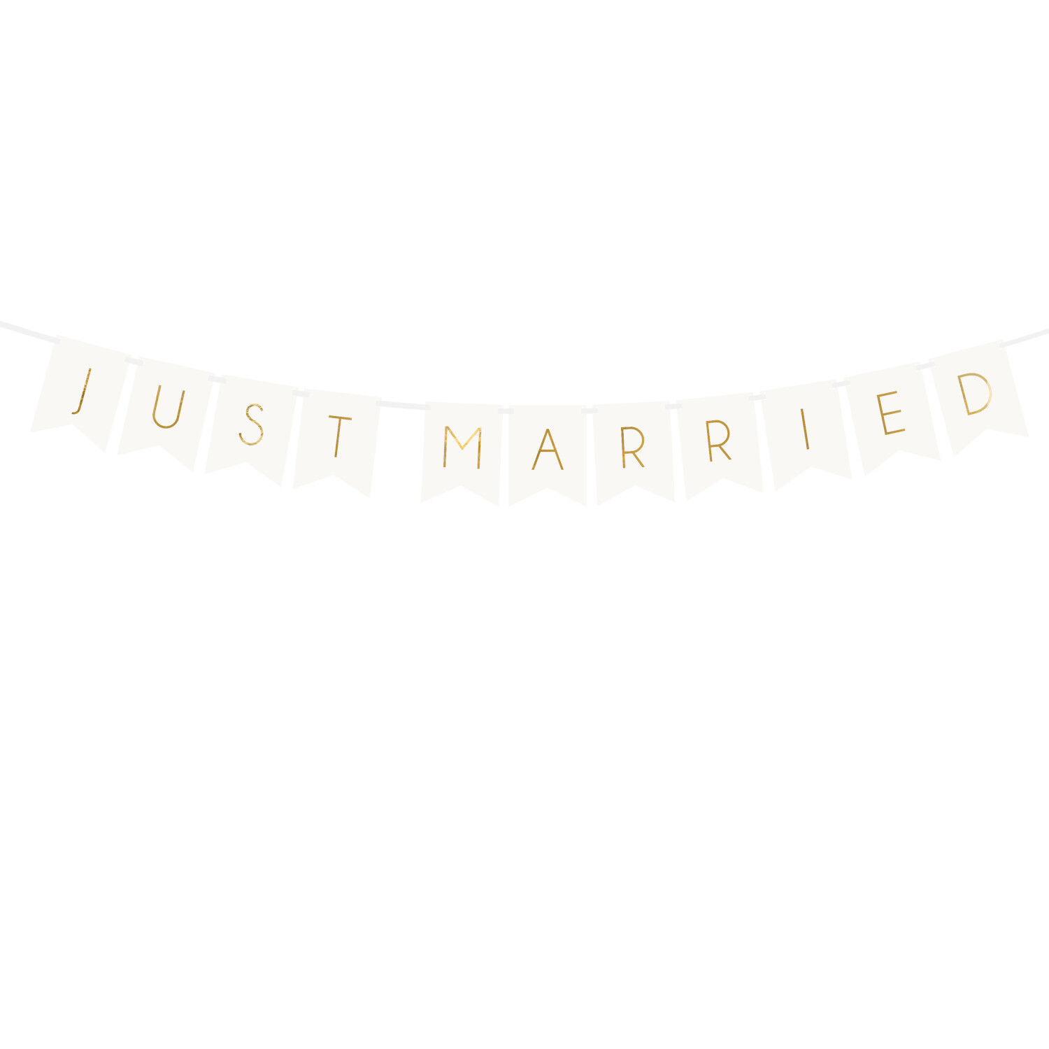 Girlande Just Married - Wei�, L�nge: 155 cm