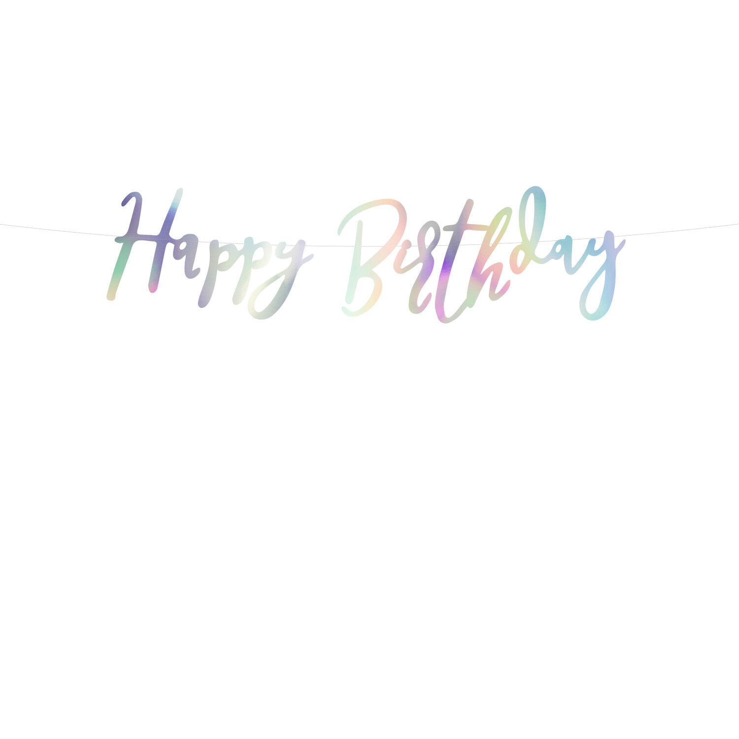 Girlande Happy Birthday / Geburtstag Schriftzug - Irisierend, L�nge: 62 cm