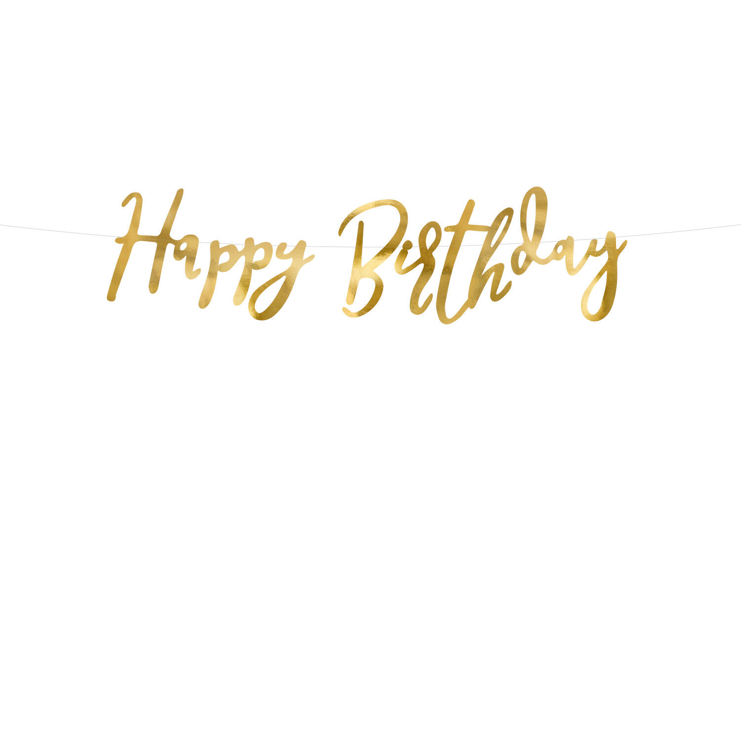 Girlande Happy Birthday / Geburtstag Schriftzug - Gold, L�nge: 62 cm