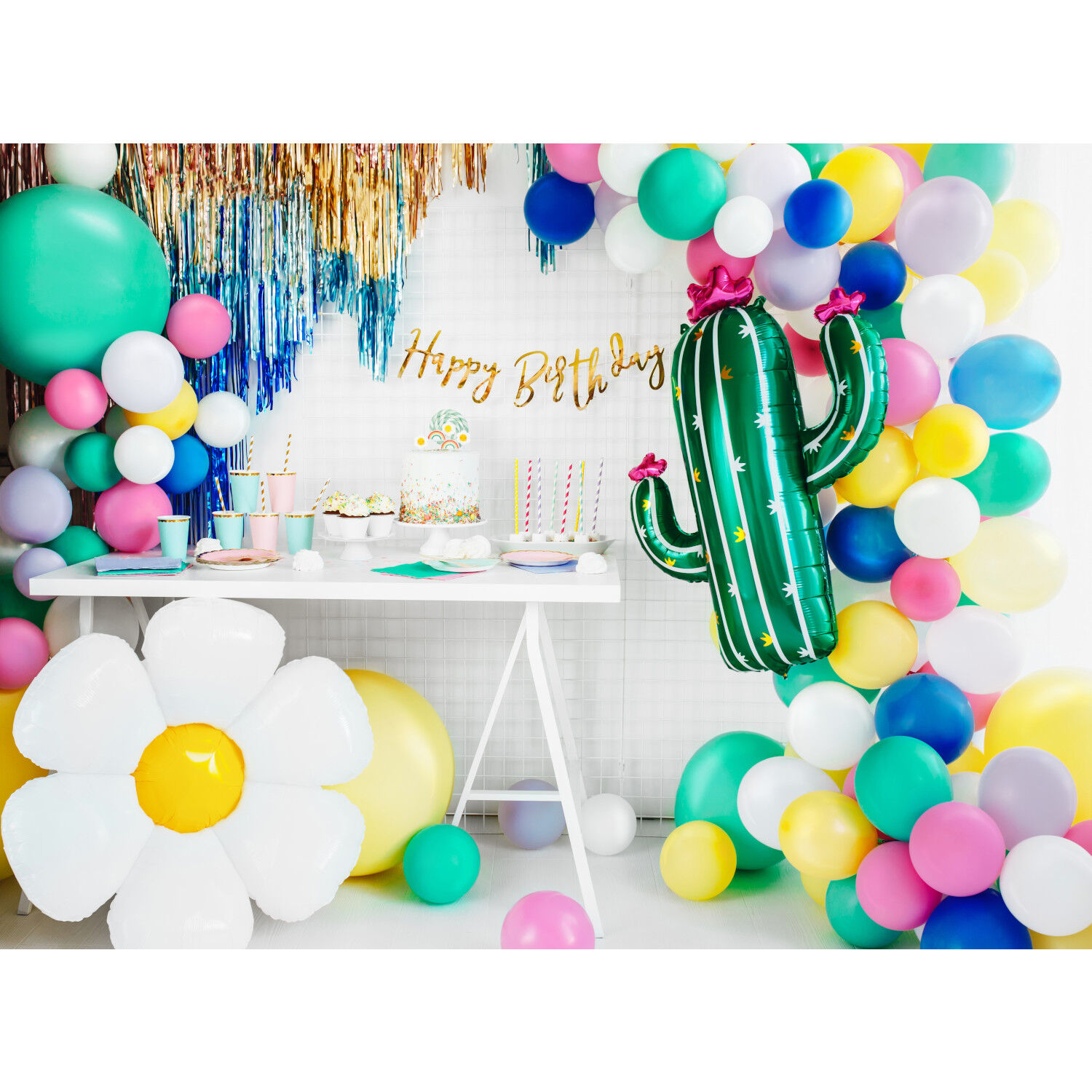 Girlande Happy Birthday / Geburtstag Schriftzug - Gold, L�nge: 62 cm Bild 4