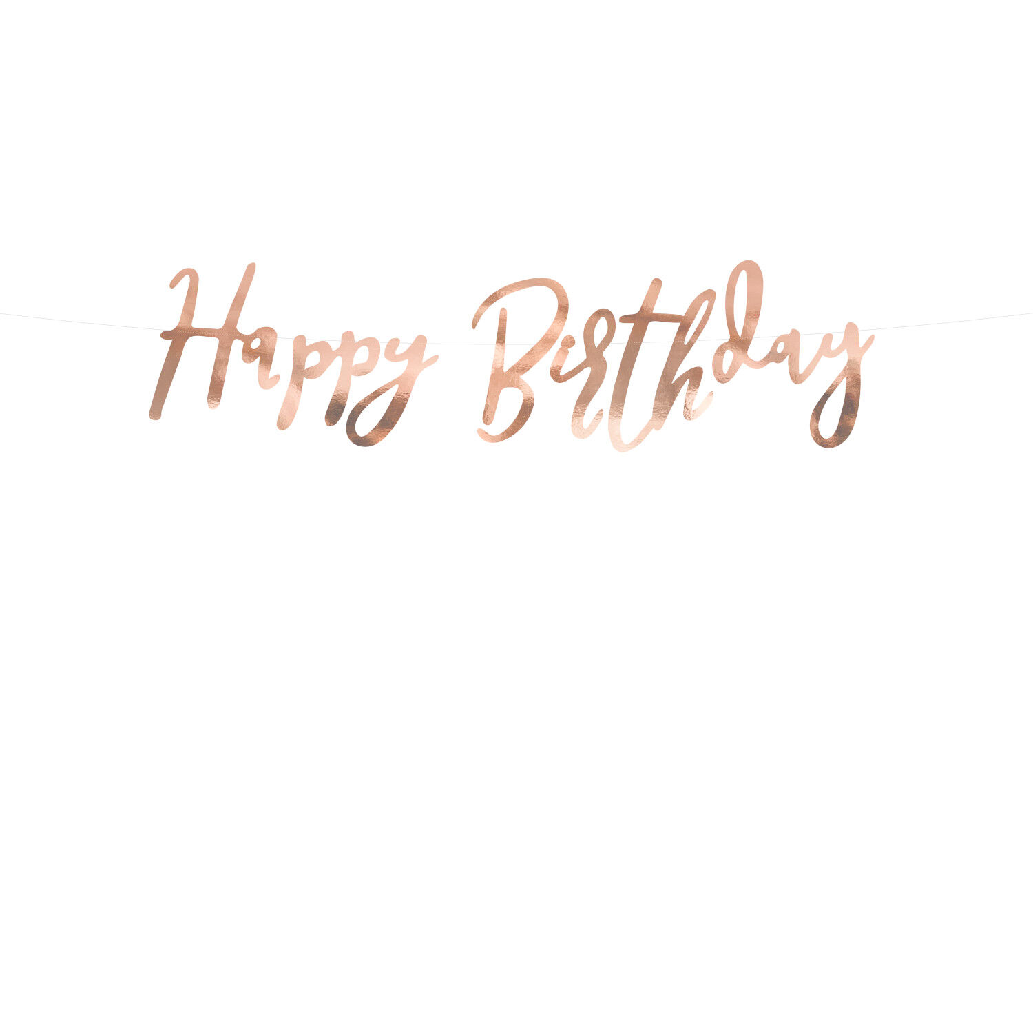 Girlande Happy Birthday / Geburtstag Schriftzug - Ros�gold, L�nge: 62 cm