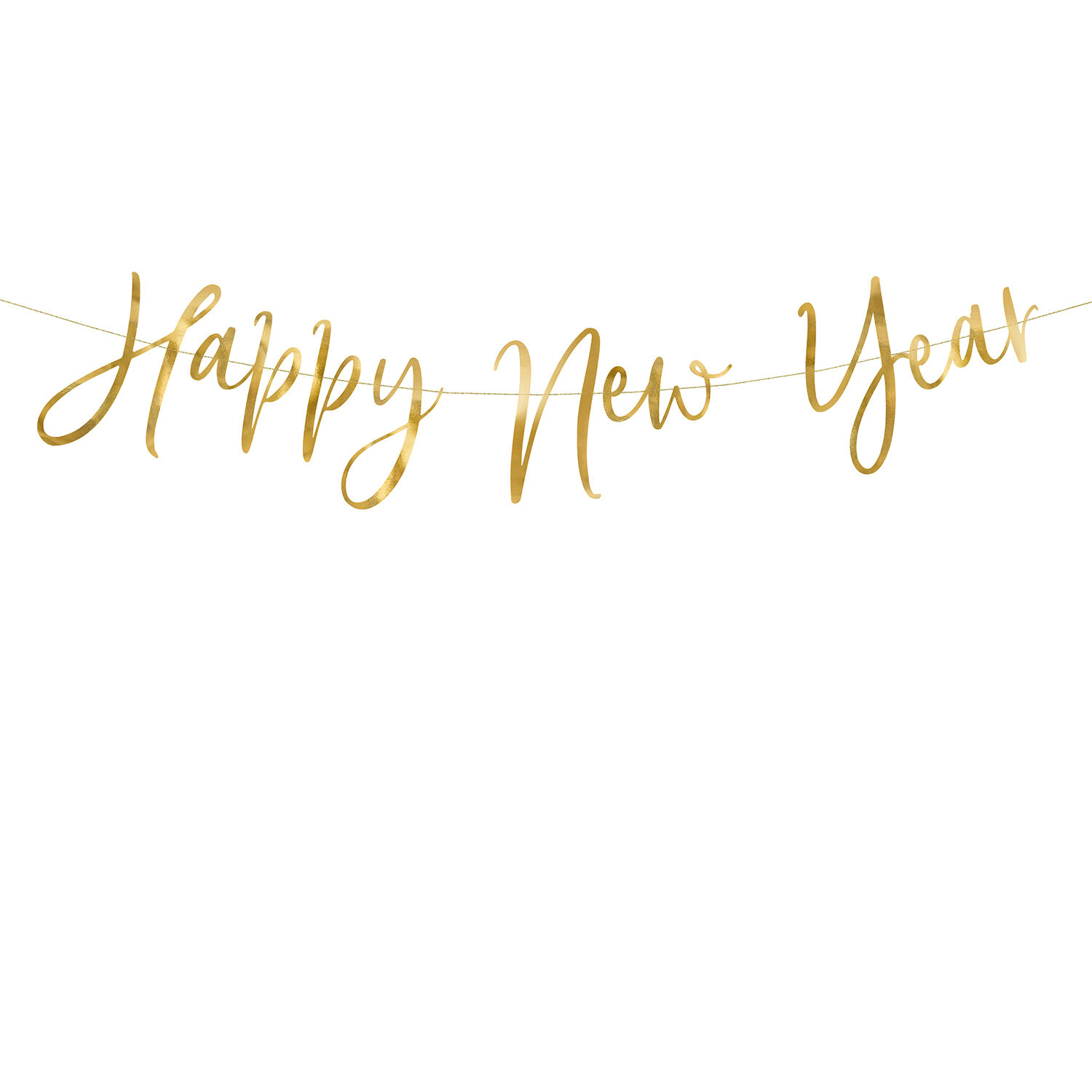 Girlande Happy New Year Schriftzug - Gold, L�nge: 66 cm