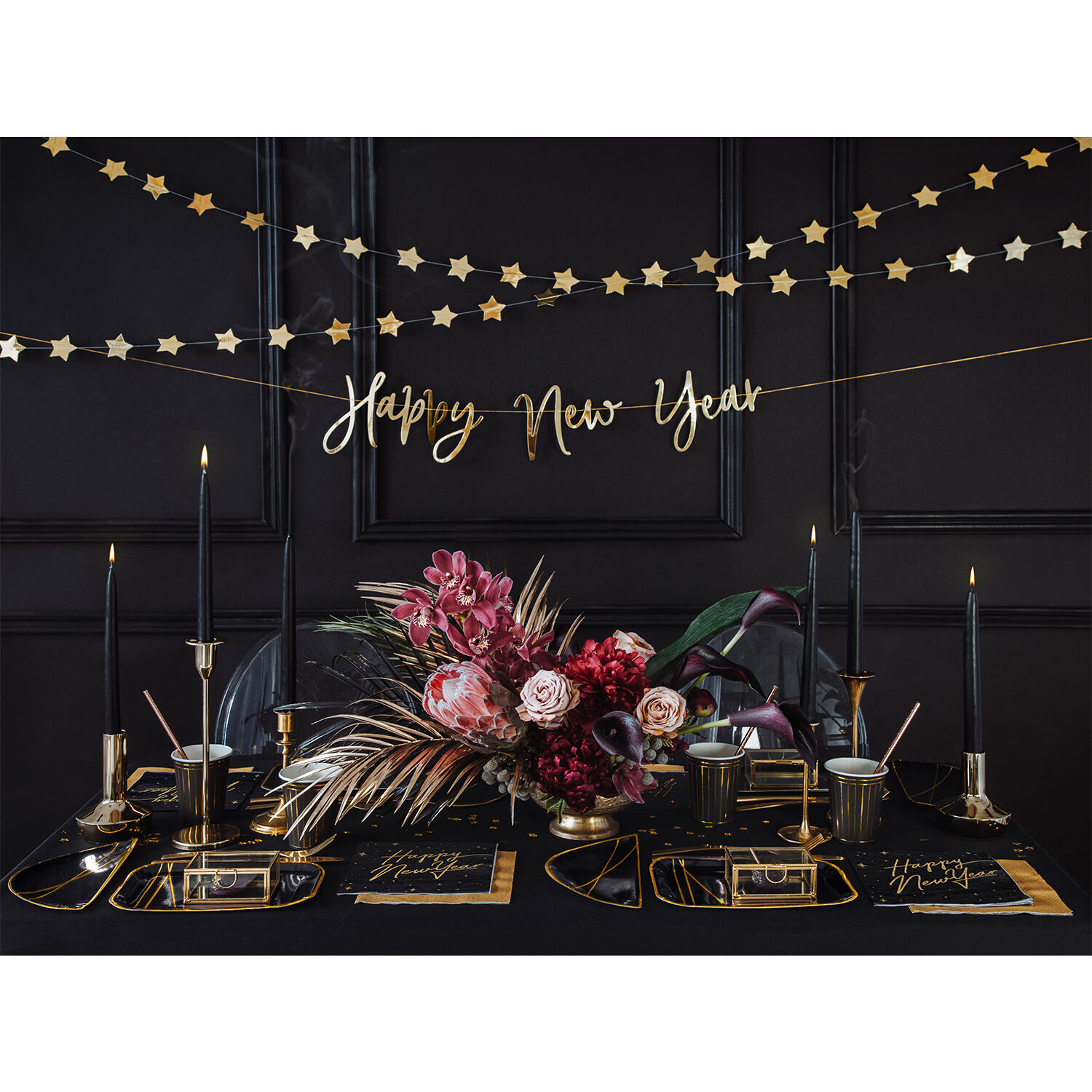 Girlande Happy New Year Schriftzug - Gold, L�nge: 66 cm Bild 3