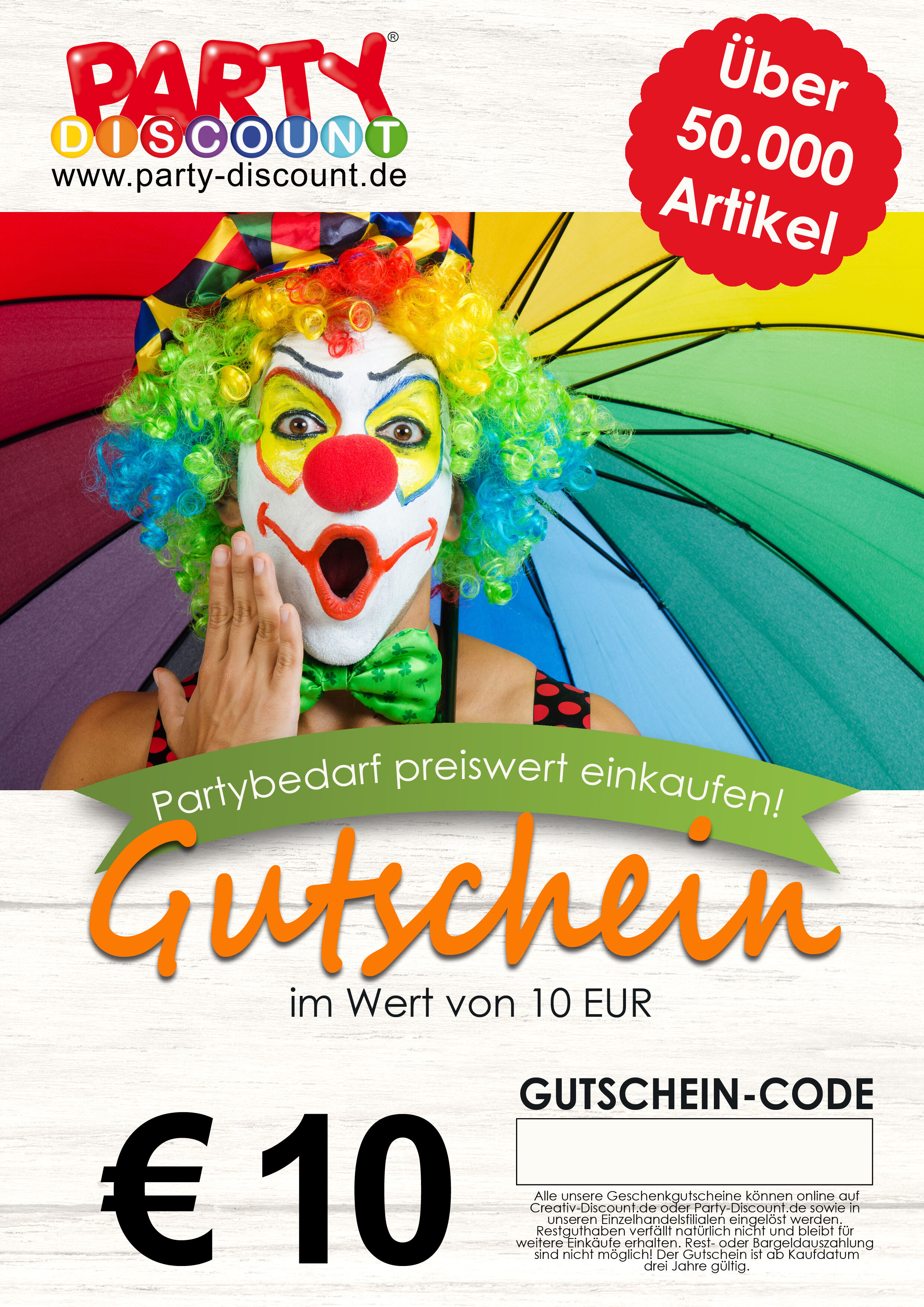 Geschenkgutschein nur ONLINE - Neutral - Wert 10,00 