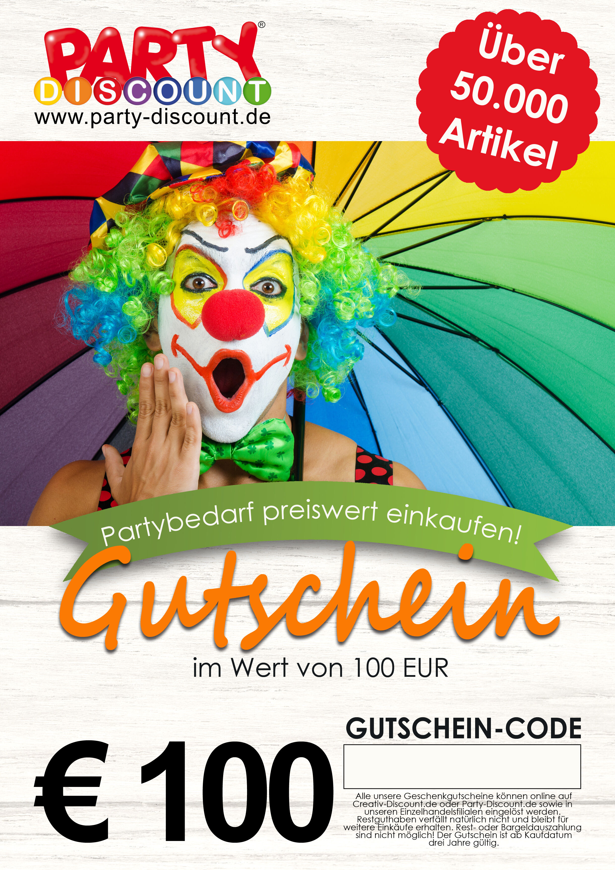 Geschenkgutschein nur ONLINE - Neutral - Wert 100,00 