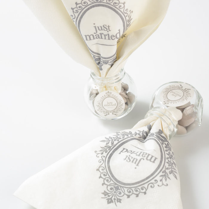 SALE Servietten Married Ornament, weiß, 20 Stk. Bild 4