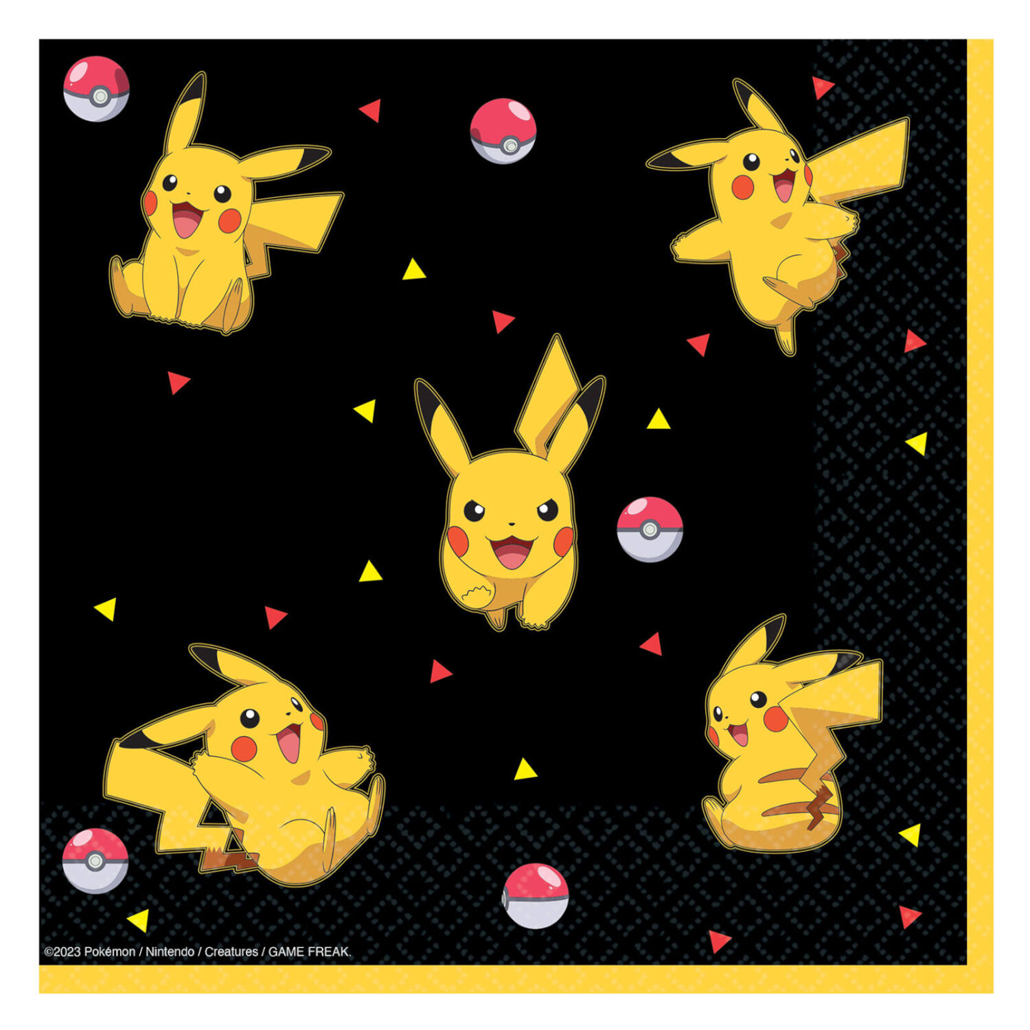 Servietten Pokemon, schwarz, 33 x 33 cm, 16 St�ck