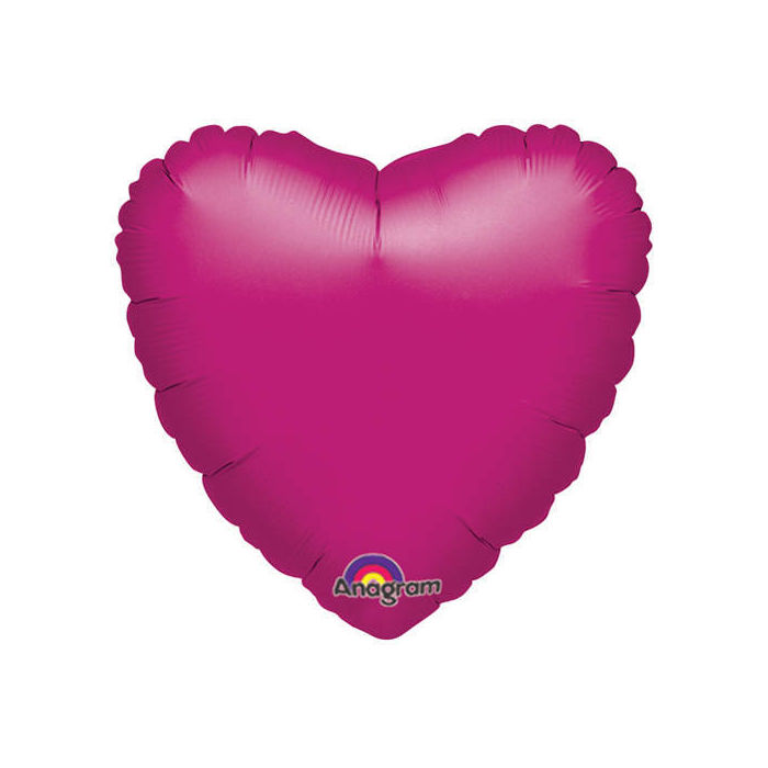 Folienballon Herz Metallic Fuchsia, ca. 45cm