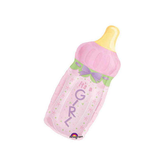 Folienballon Baby Bottle Girl, ca. 33x79 cm