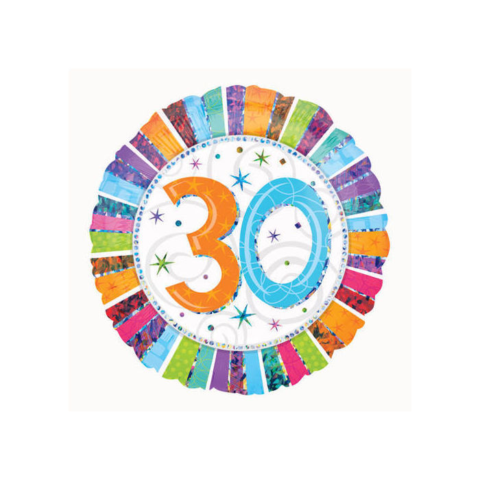 SALE Folienballon 30 Radiant Birthday, ca. 45 cm