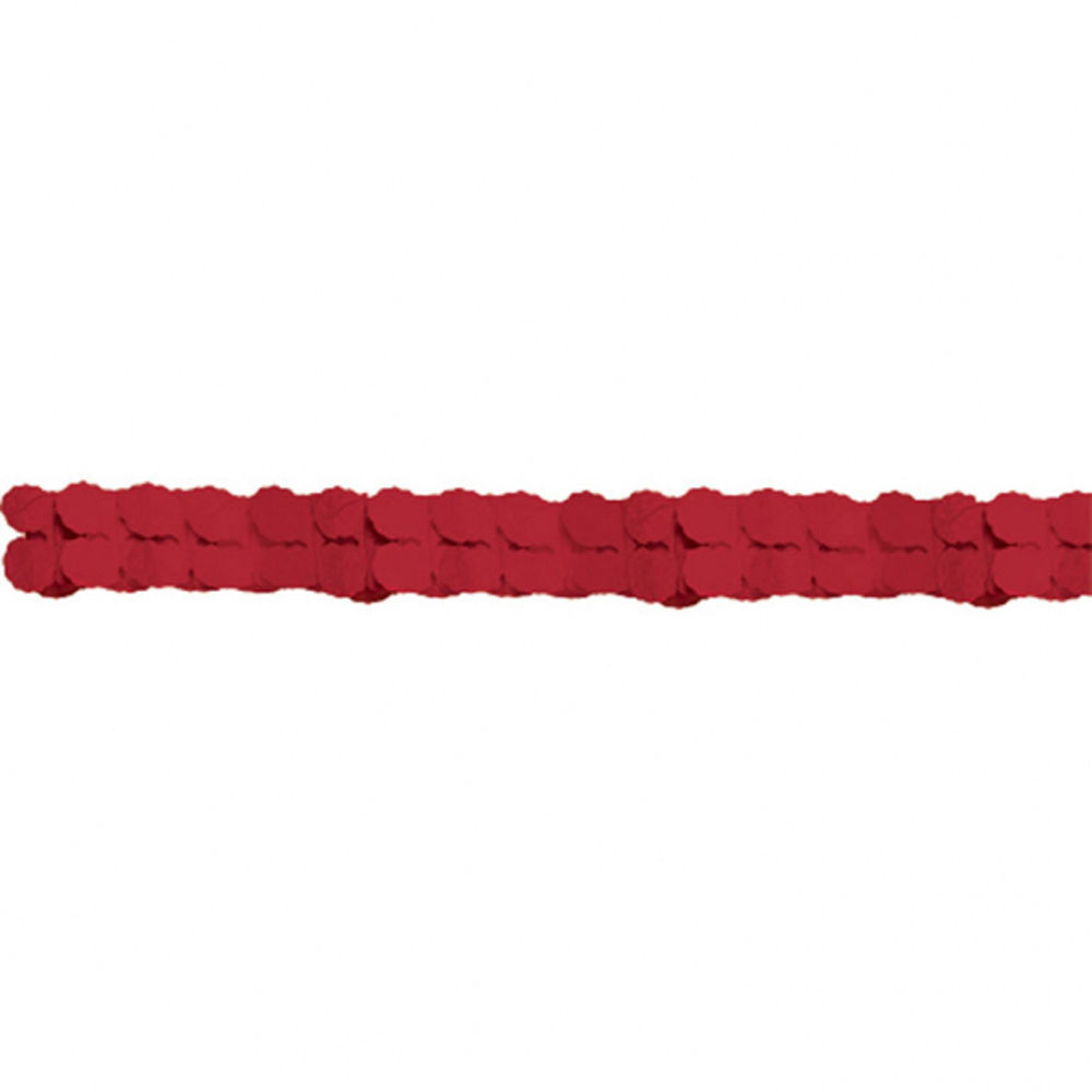 SALE Girlande aus Papier, rot, 365 cm