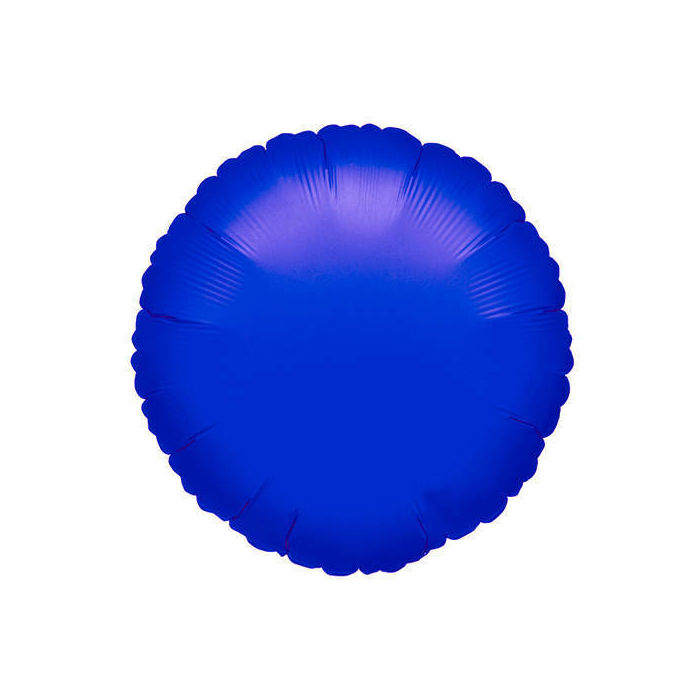 Folienballon Rund Metallic Blau, ca. 45 cm
