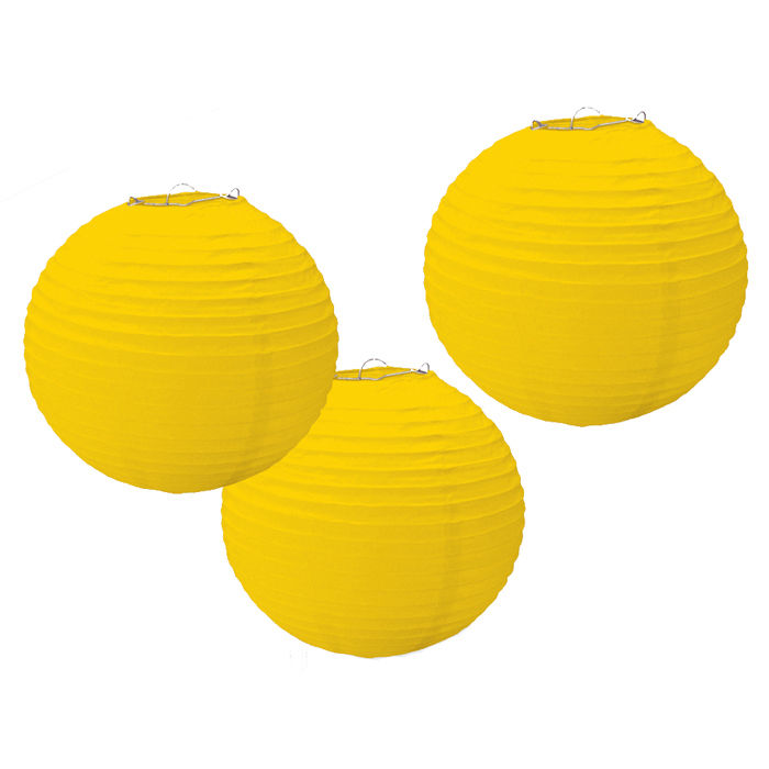 Lampions gelb, 24 cm, 3 Stk.