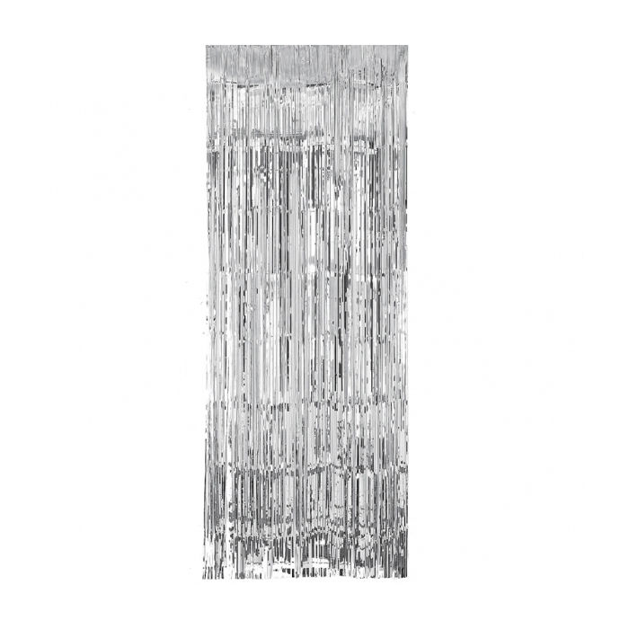 Vorhang Lametta Metallic silber, 240 x 92 cm