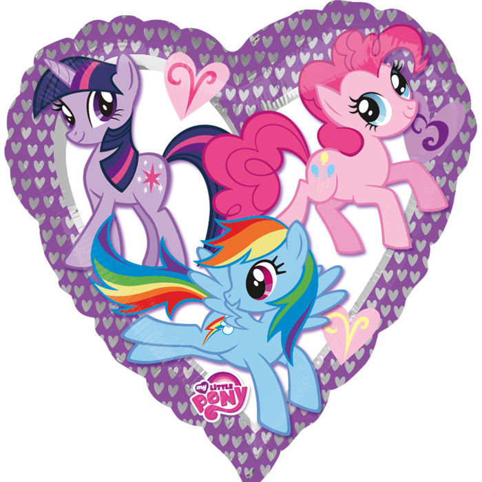 Folienballon My Little Pony Heart, ca. 45 cm