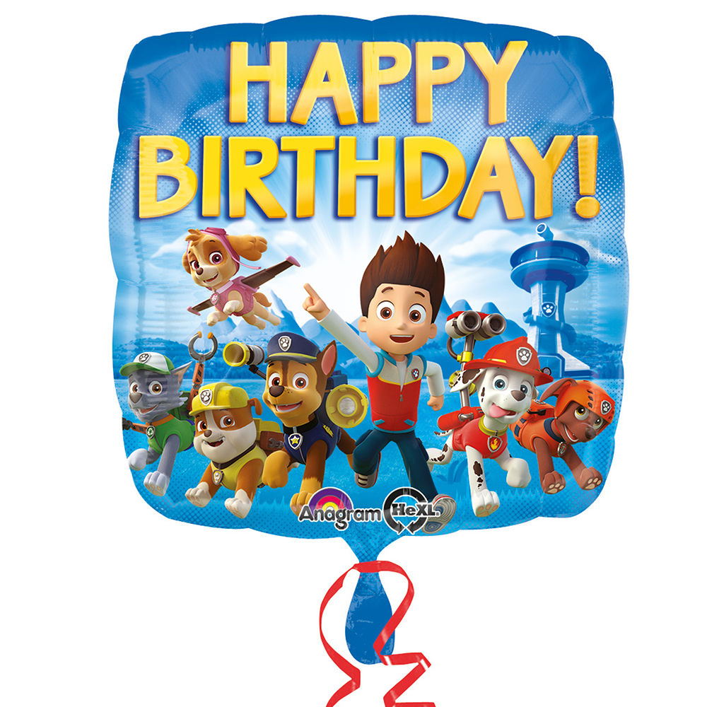 SALE Folienballon Paw Patrol Birthday, ca. 43 cm