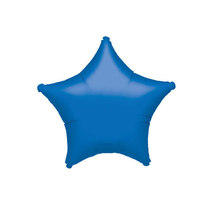 Folienballon Stern Metallic Blau, ca. 45cm