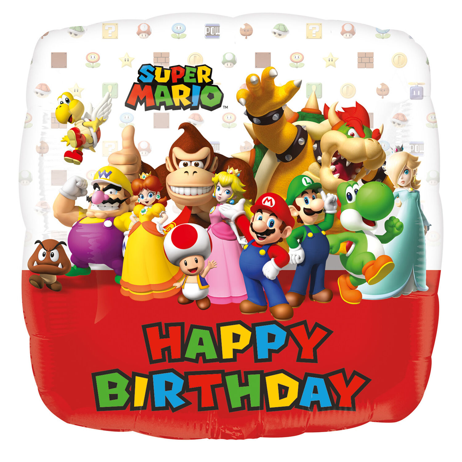 NEU Folienballon Mario Bros Happy Birthday, ca. 43 cm