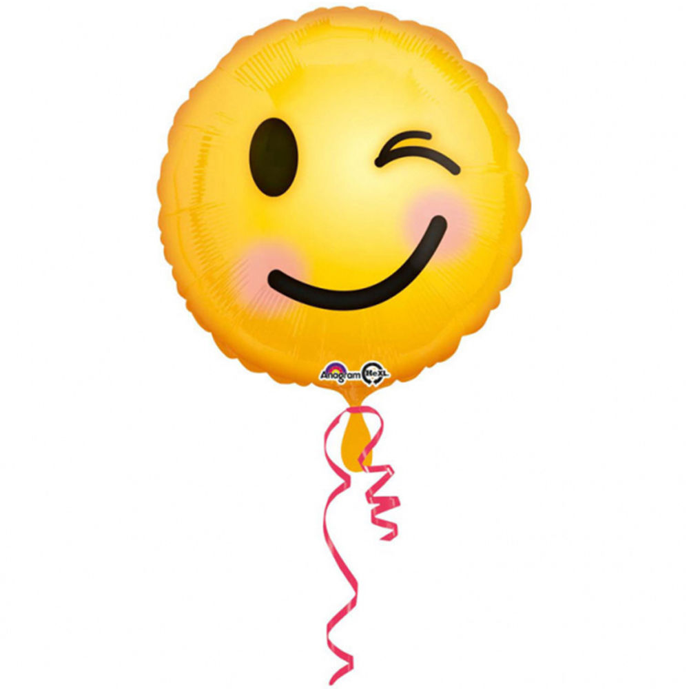 Folienballon Emoji Grinsend, ca.43cm