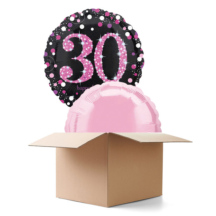Ballongrsse Sparkle Pink 30th, 2 Ballons
