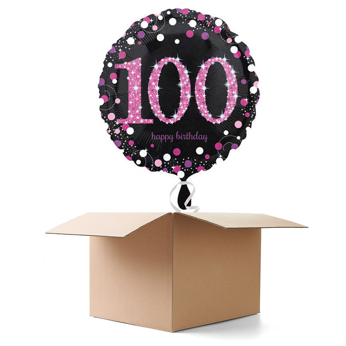 SALE Ballongrsse Sparkle Pink 100th, 1 Ballon