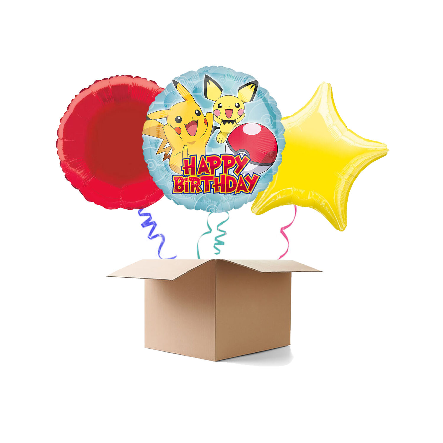 NEU Ballongre Happy Birthday Pokemon, 3 Ballons
